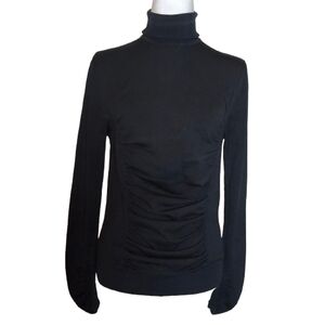 Philippe Adec Black Turtleneck Blouse